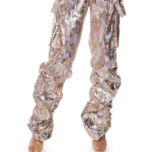 AKIRA Iridescent Silver Women's Trousers